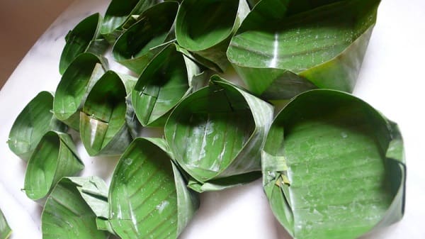 Bowls made of Banana leaves